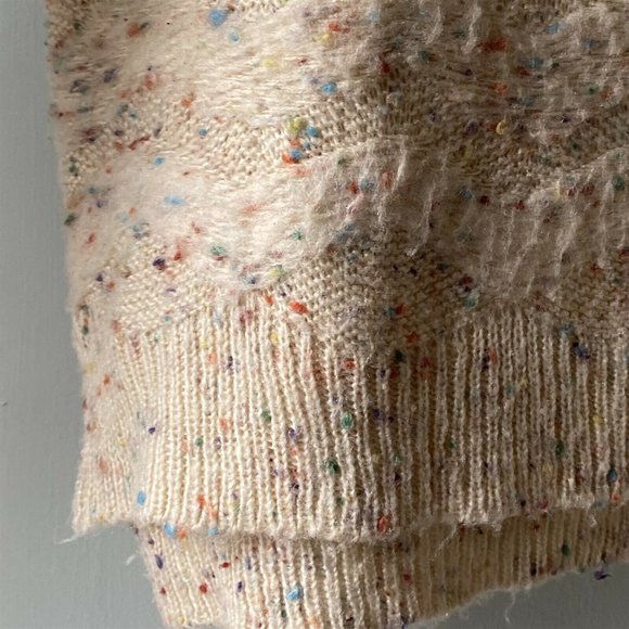 LOGG cropped sweater H&M marled Tweed Fuzzy beige - Picture 5 of 8